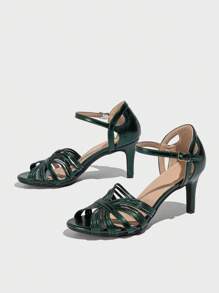 Fashionable & Comfortable Women's Hollow Out Peep Toe Ankle Strap Stiletto High Heel Sandals