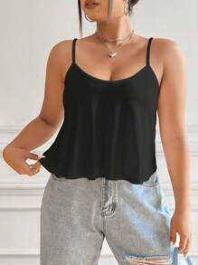 SHEIN EZwear Plus Size Casual Solid Color Summer Camisole