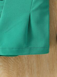 Đứa bé gái Mùa hè Khối màu , Quần skinny Hai Dây Áo vest , Áo khoác Và Bộ quần short - Màu xanh lá cây đậm - Xem 3