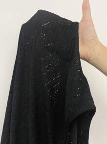 SHEIN EZwear 夏季出門空心繡花套裝實心側拉緊不對稱下擺管身連衣裙