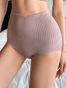 DAZY Hình trái tim Dệt hoa Eo Bụng Ánh sáng Điều khiển Định Hình Cơ Thể Đồ lót - Màu tím hoa cà - Xem 5