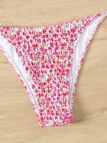 Swim Mod 2026 Spring/Summer 2pcs Women's Multi-Color Sexy Halter Random Ditsy Floral Spaghetti Strap Backless Side Tie Bikini Set Set - Multicolor - View 5