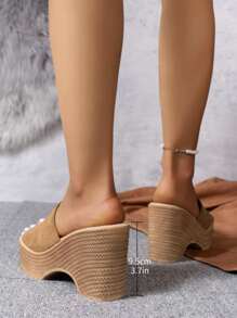 Women's Brown Wedge Heel Thick-Soled Platform Sandals