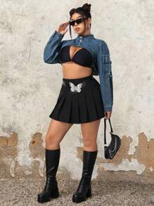 SHEIN ICON Women's Denim Jacket, Minimalist Fashion Casual Everyday Wear