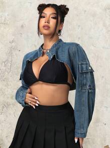 SHEIN ICON Women's Denim Jacket, Minimalist Fashion Casual Everyday Wear