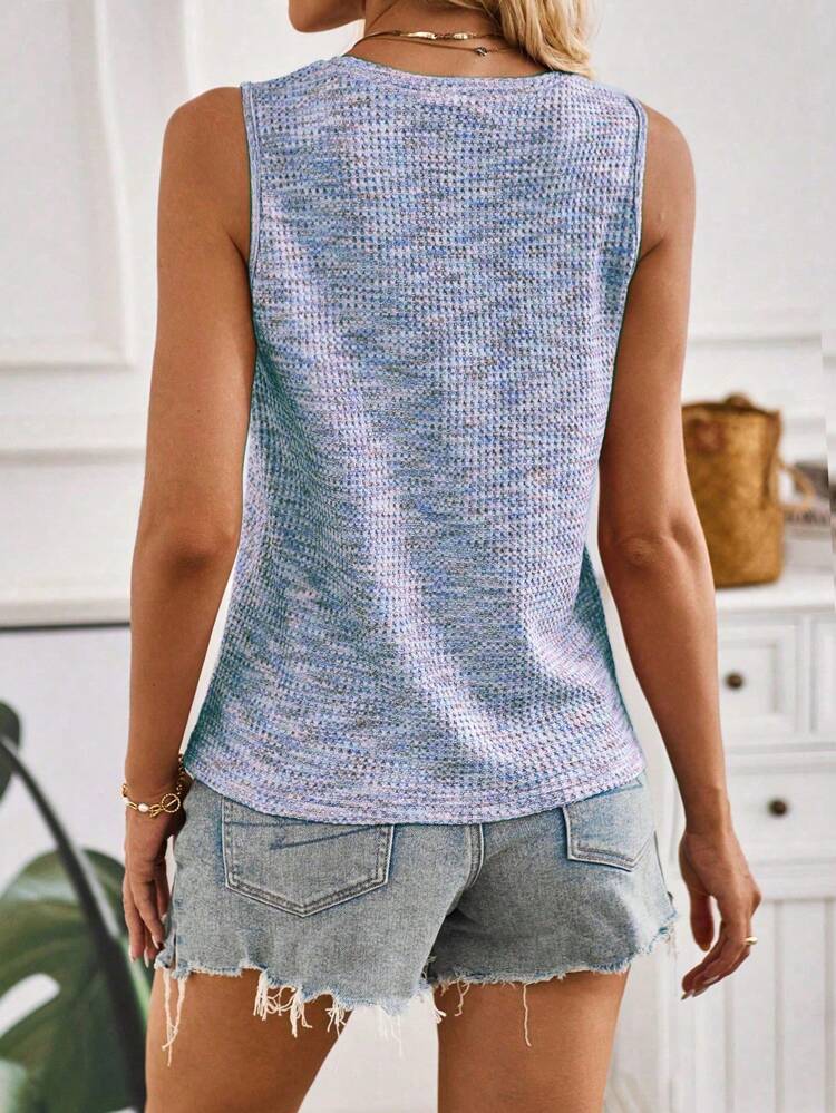 Ladies Casual Tie Dye Round Neck Tank Top For Summer