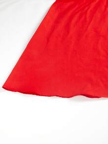 女士立领纯色灯笼袖优雅长裙、婚礼宾客礼服、派对礼服、正式礼服、晚礼服 - 紅色 - 查看 4