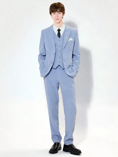 AKNOTIC Business Casual 2 Pieces Easy Care Woven Business Suit