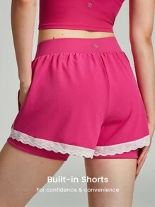 GLOWMODE Double Time 二合一口袋短裤 低冲击 日常 情人节 爱情 - 熱帶粉紅色 - 查看 2