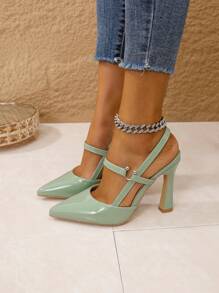 Women Pumps Berlian buatan Plain Anggun - Hijau - View 3