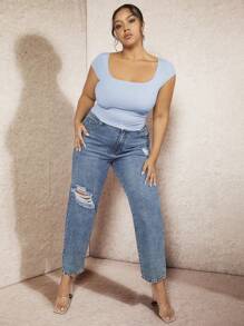 SHEIN BAE Plus Size Przerwa wiosenna Tanie ubrania Letnie koszule damskie Letnie topy