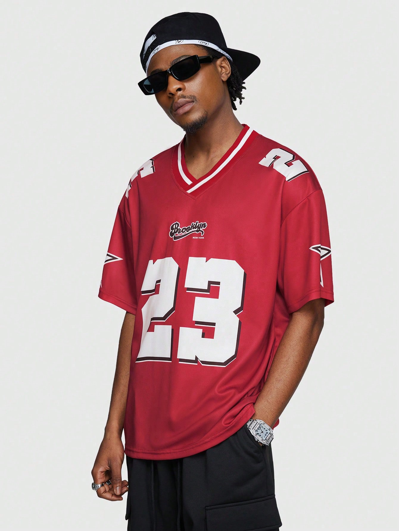 ★GUBIN★ V-Neck Football Jersey T-Shirt Women's Football V-Neck Combed & Ringspun Cotton Blend Fine