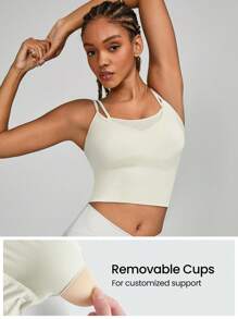 GLOWMODE Sujetadores Deportivos Para Mujer - Beis - Ver 4