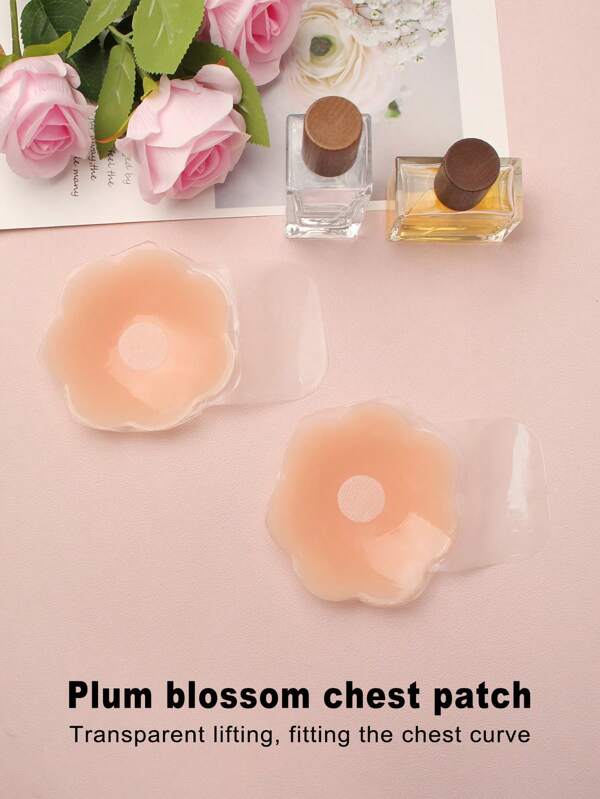 Plus Size Silicone Breast Petals For Wedding Dress Anti-Slip Push Up Sticky Nipple Cover With Floral Shape