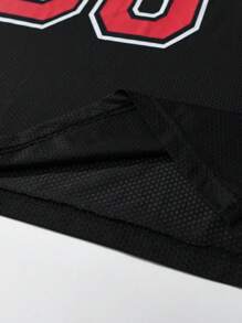 ROMWE MEN Prep Men's Letter Printed Tank Top - Black - View 5