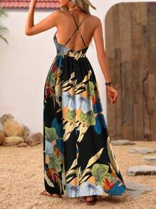 Breezaya Vestido casual moderno sin espalda para vacaciones