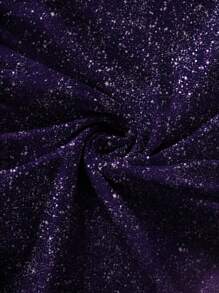 SHEIN Plus Size Butterfly Pattern Round Neck Casual Short Sleeve T-Shirt And Shorts Set For Spring/Summer - Purple - View 4