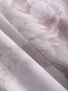 Dazy Plus Đầm ôm sát tay ngắn dáng đuôi cá in hoa cổ tròn cỡ lớn, đầm dự tiệc cưới, đầm maxi lễ Phục sinh. - Màu tím - Xem 8