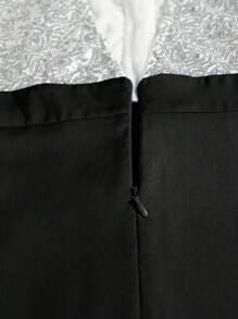 Party Dresses For Women, Bead Mesh Patchwork Satin Sleeveless Long Elegant Evening Dress