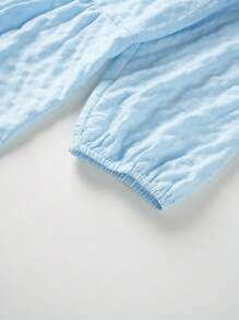 SHEIN LUNE Casual Daily Wear Belted Printed Sundress With Random Print - Blue - View 3