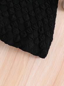 SHEIN Baby Girl Casual, Elegant, Cute, 3D Check Fabric, Sleeveless Dress, Suitable For Spring And Summer Outings