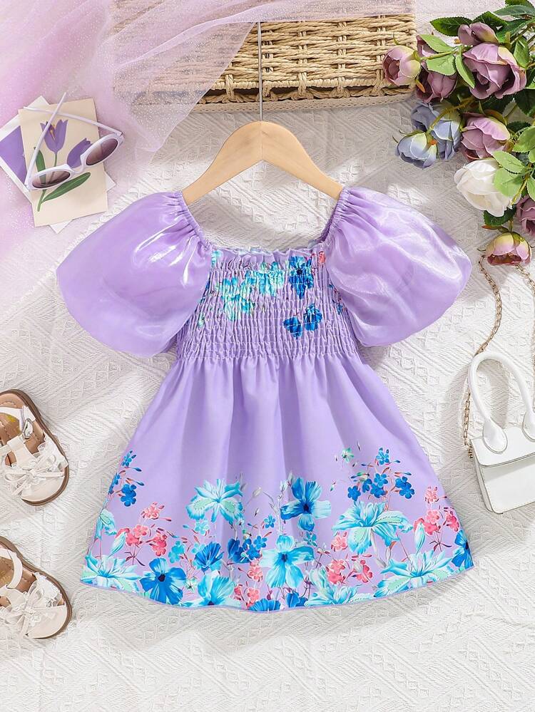 Summer Sleeveless Printed Dress For Baby Girls