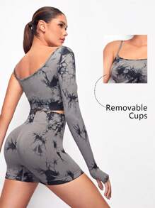 VARSITIE Sports  Yoga Basic Chest Cup&Prints With TANK TOP AND LEGGING  SET - Black - View 1