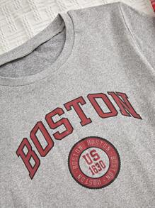 Tween Girl Simple Classic Red Plaid Shorts And Long Pants Matching Short-Sleeved Top 3-Piece Pajama Set - Light Grey - View 7