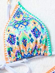 SHEIN Swim Women Bikini Set Random Printed Pattern Summer Beach - Multicolor - View 3