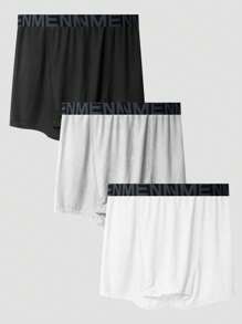 Boxers de letra para hombres con jacquard de empalme (conjunto de 3) - Multicolor - Ver 3