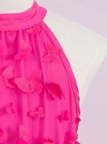Sparklyn Váy trễ vai nơ cho cô gái tuổi teen - Màu Hồng Tươi - Xem 5