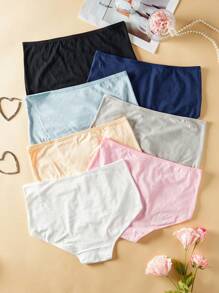 Paquete de 7 Ropa interior de moda de talla grande para mujeres de color sólido - Multicolor - Ver 2