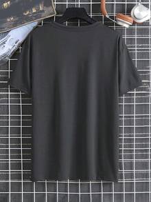 Men Miami Printed Loose Summer T-Shirt - Dark Grey - View 2