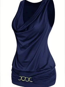 2入組休閒金屬細節圓領背心和印花寬腿褲套裝 - 彩色 - 查看 5