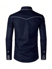 Men's Stylish Western Cowboy Embroidery Casual Shirt