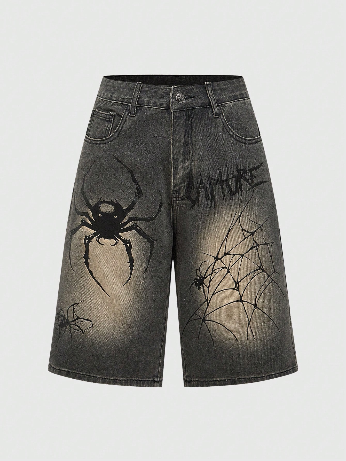 新品タグ付　Eaphi FLUFFY SHORT PANTS short Unisex Fluffy Cropped jeans and shorts with Washed Lightning