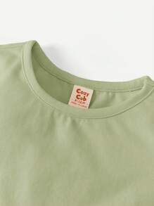 Cozy Pixies Baby Girl Heart Shape Pattern Solid Round Neck Pullover 3pcs/Set - Green - View 8