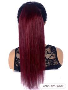 1 件直绕式马尾辫 T1B/99J 直发真人发魔法粘贴马尾辫接发女士接发