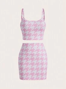 Slaydiva Bedrukte cami-tanktop en minirok