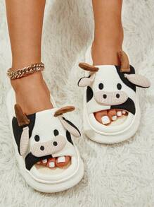 卡通奶牛設計趣味拖鞋