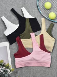 Easithlete Color Blocking Elastic Breathable Shockproof Sports Bra