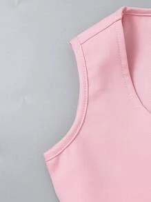 年轻女孩休闲时尚露脐上衣套装，包含外套和裤子，适合日常穿着、参加派对、演出等场合。春夏两季皆宜。 - 粉色 - 查看 4