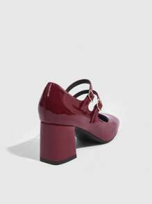 CUCCOO DOLLMOD Women's Fashion Mary Jane High Heel Shoes Vacation Shoes Summer Sorceress BURGUNDY Heels Spring Shoes Spring Break Easter