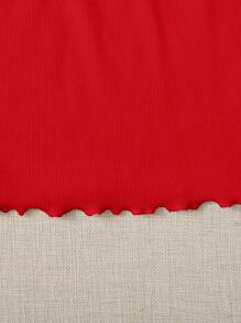 SHEIN Essnce Women Summer Solid Color Sweetheart Neck Casual Knitted Tank Top