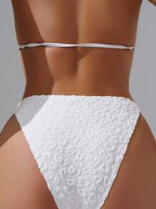 SHEIN Swim Braguitas de bikini con diseño de jacquard liso para mujer de verano