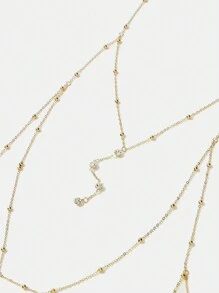 SHEIN BAE 1pc Women's Cute, Luxury, Sexy Metal/Metallic Diamond Inlaid Chain For Body & Clothing, Suitable For Party, Casual, Night Club - Gold - View 7