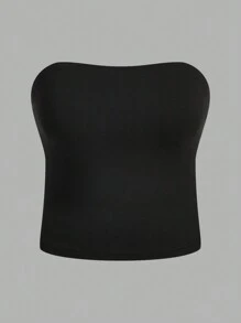 SHEIN EZwear 2pcs Pink & Black Simple Cropped Camisole Tops For Vacation, Plus Size Suitable For Going Out - Hot Pink - View 6