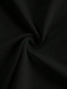 Slaydiva Áo ba lỗ ngắn cổ tròn in họa tiết cơ thể gợi cảm, giản dị dành cho nữ, phù hợp cho mùa hè - màu đen - Xem 5