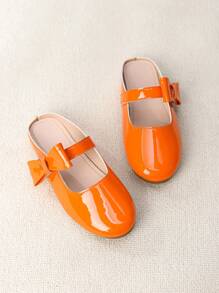 Neue Frühjahrs-/Herbst-Mädchenschuhe in Orange mit Schleifendetail, atmungsaktiv und geeignet für den täglichen Gebrauch sowie Outdoor-Aktivitäten