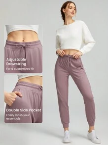 GLOWMODE 27'' Cloudknit Regular Fit Full Length Joggers Drawstring Pocket Daily Casual